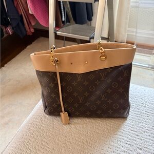 Louis Vuitton Brown and Tan Monogram Tote Bag